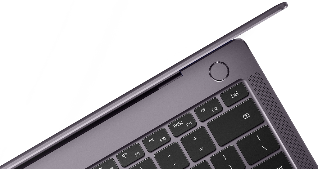 HUAWEI MateBook X Pro with fingerprint recognition Highlighted fingerprint graphic