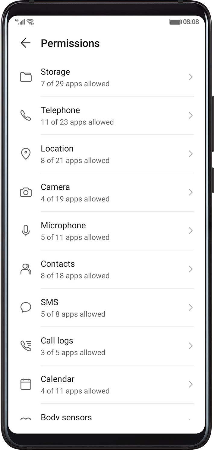 Control data shared with apps