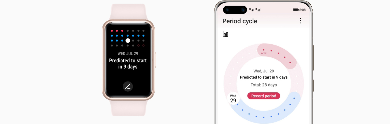 huawei watch fit-menstruation cycle tracking