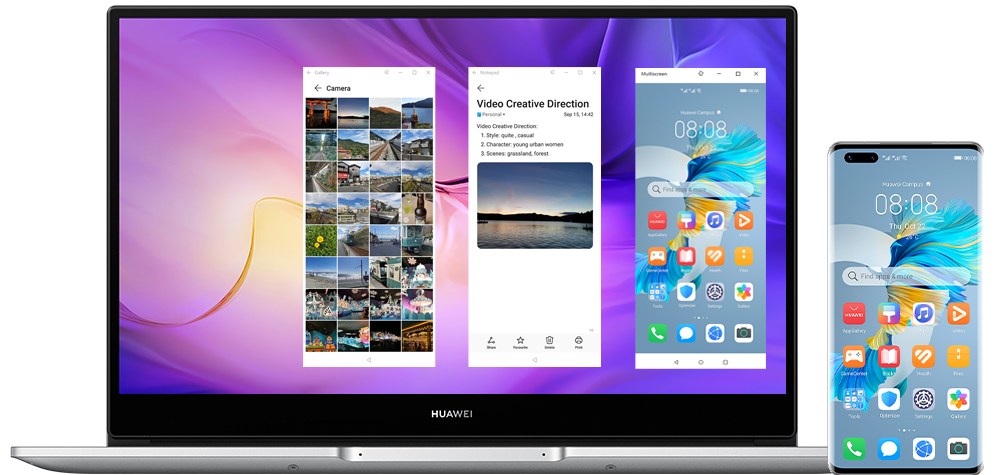HUAWEI MateBook D 14 collaborate with phone