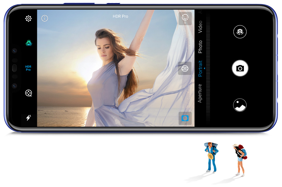 Huawei nova 3 montrant une superbe photo dans une scène en contre-jour