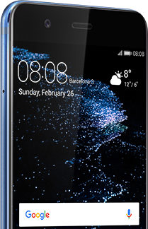 هاتف huawei p10 من الأمام باللون الأزرق