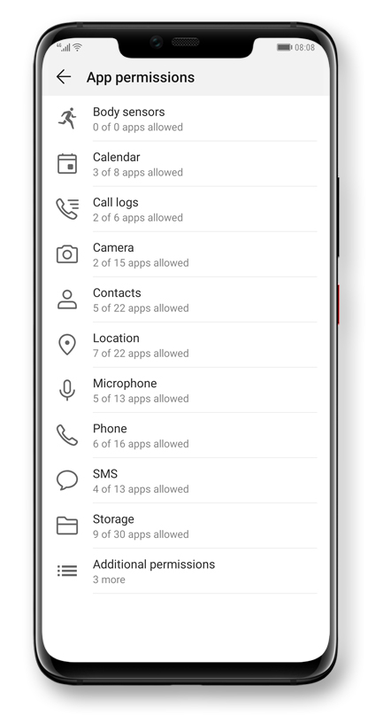 Control data shared with apps