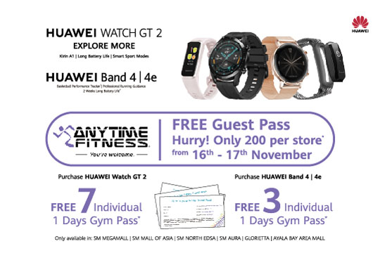 Start Your Fitness Life with Huawei Wearables! Win Free Anytime Fitness Guest Pass