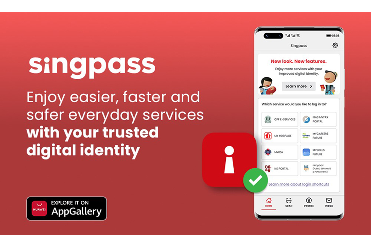 The Singpass app is now available on HUAWEI AppGallery