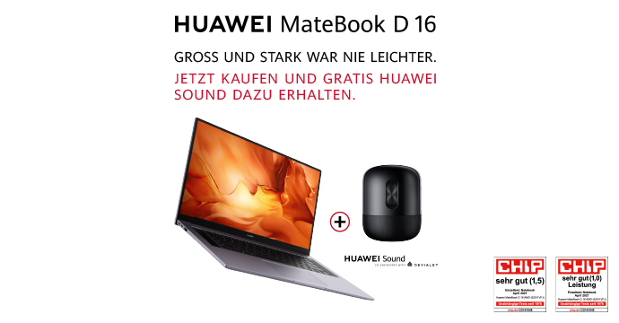 1&1 Drillisch x HUAWEI - MateBook D16 Aktion