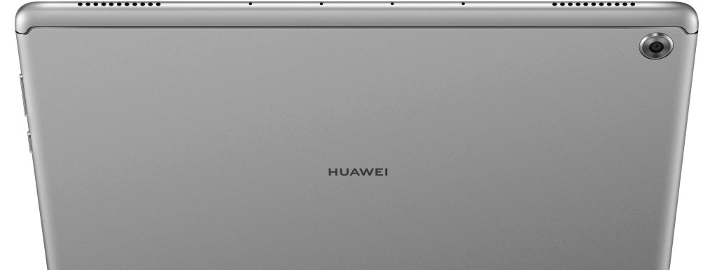 Huawei mediapad m5 lite display showing its back